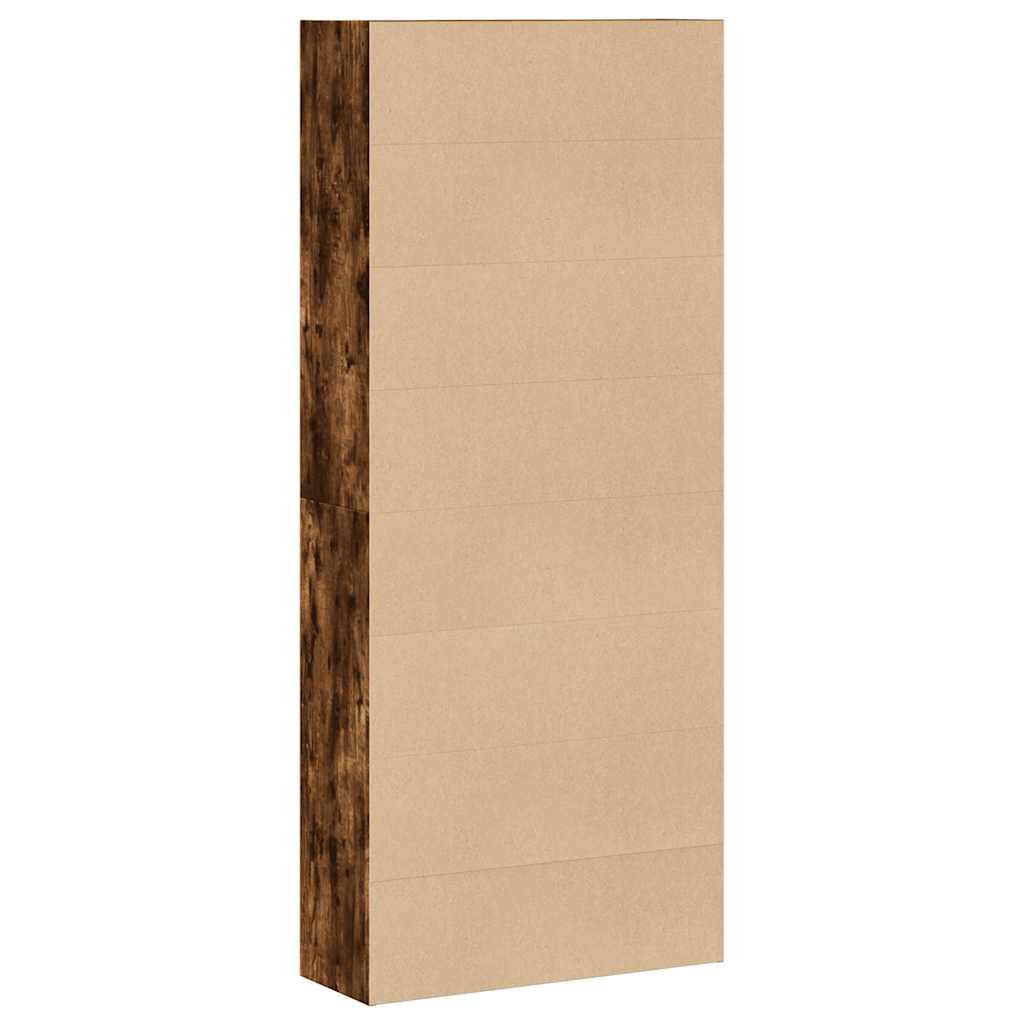 Bibliothèque chêne fumé 80x30x189 cm bois d'ingénierie - XIOS