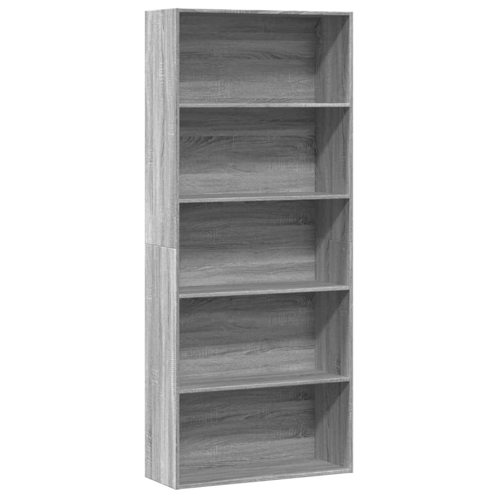 Bibliothèque sonoma gris 80x30x189 cm bois d'ingénierie - XIOS