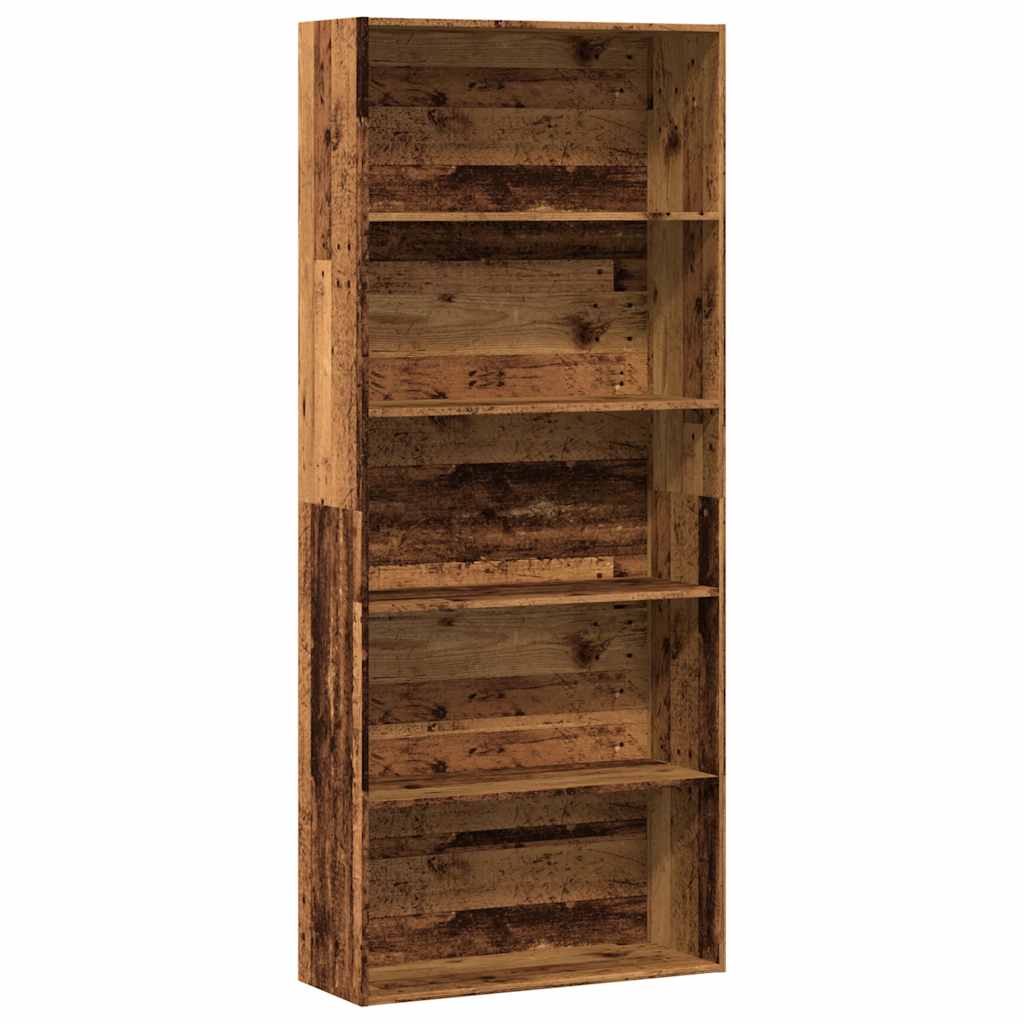 Bibliothèque vieux bois 80x30x189 cm bois d'ingénierie - XIOS
