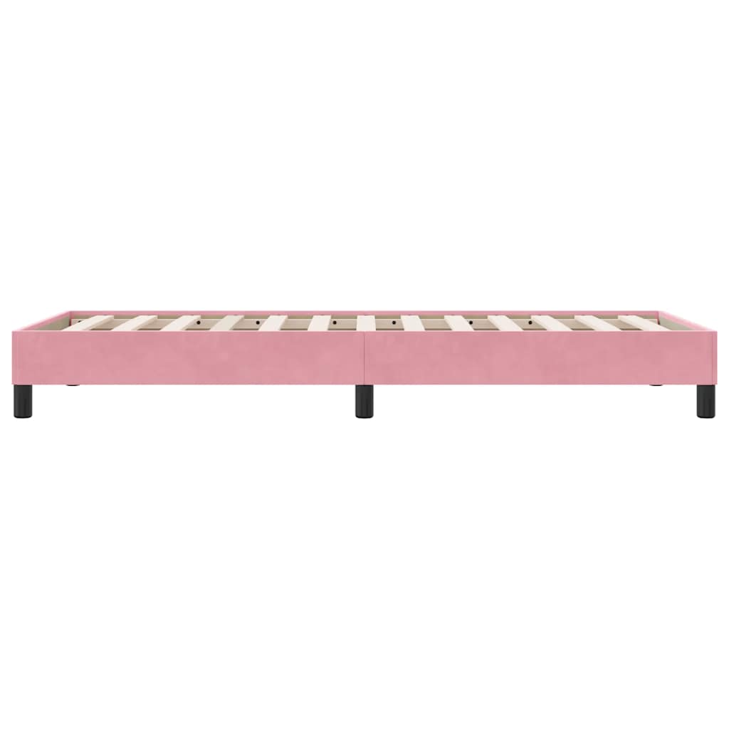 Sommier à lattes de lit sans matelas rose 80x210 cm velours - XIOS