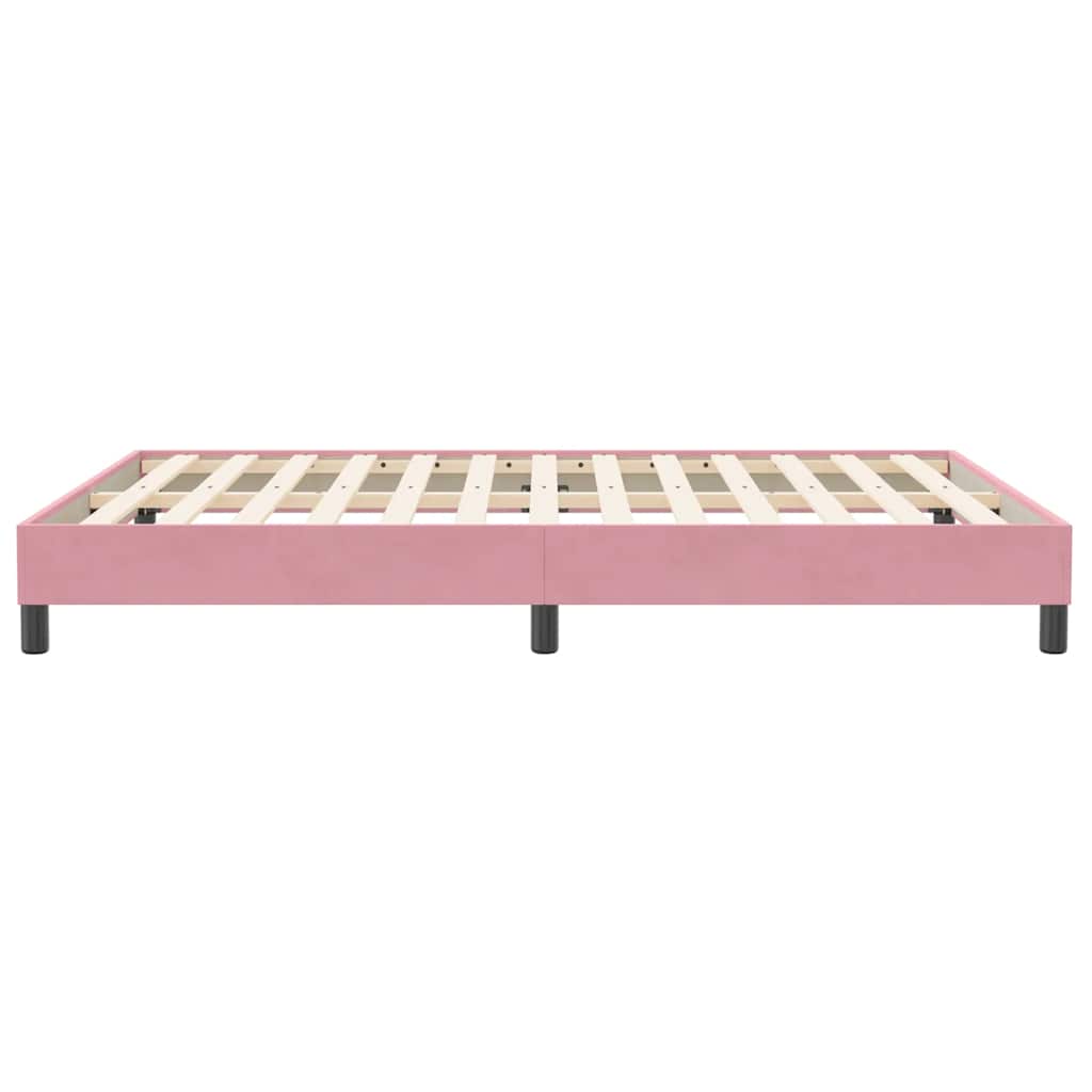 Sommier à lattes de lit sans matelas rose 140x210 cm velours - XIOS