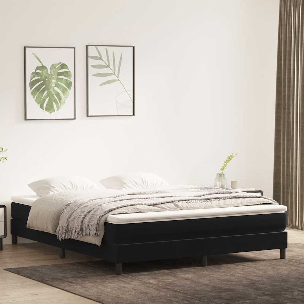 Sommier à lattes de lit sans matelas noir 180x210 cm velours - XIOS