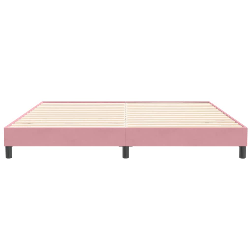 Sommier à lattes de lit sans matelas rose 200x210 cm velours - XIOS