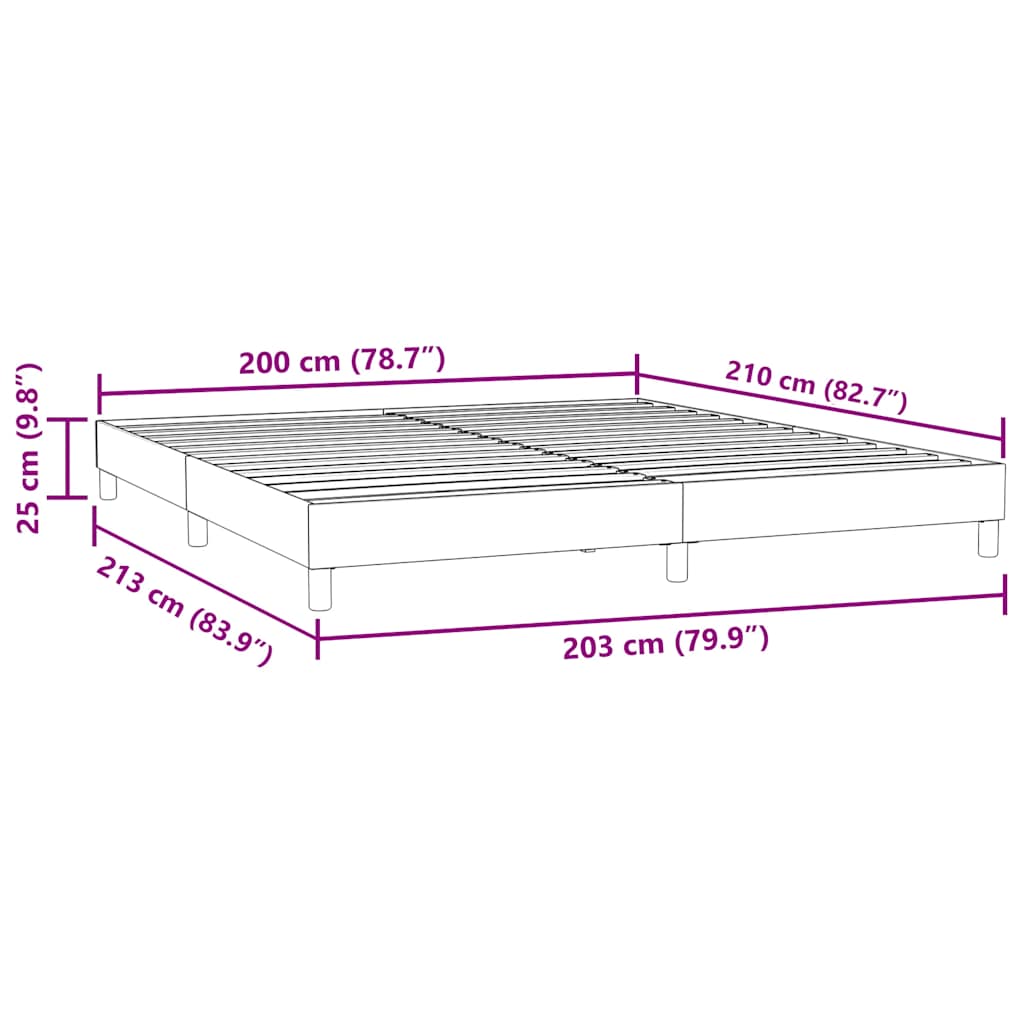 Sommier à lattes de lit sans matelas rose 200x210 cm velours - XIOS