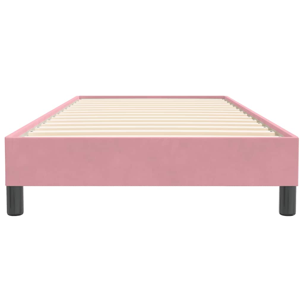 Sommier à lattes de lit sans matelas rose 80x220 cm velours - XIOS