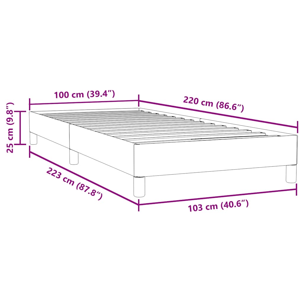 Sommier à lattes de lit sans matelas gris foncé 100x220cm - XIOS