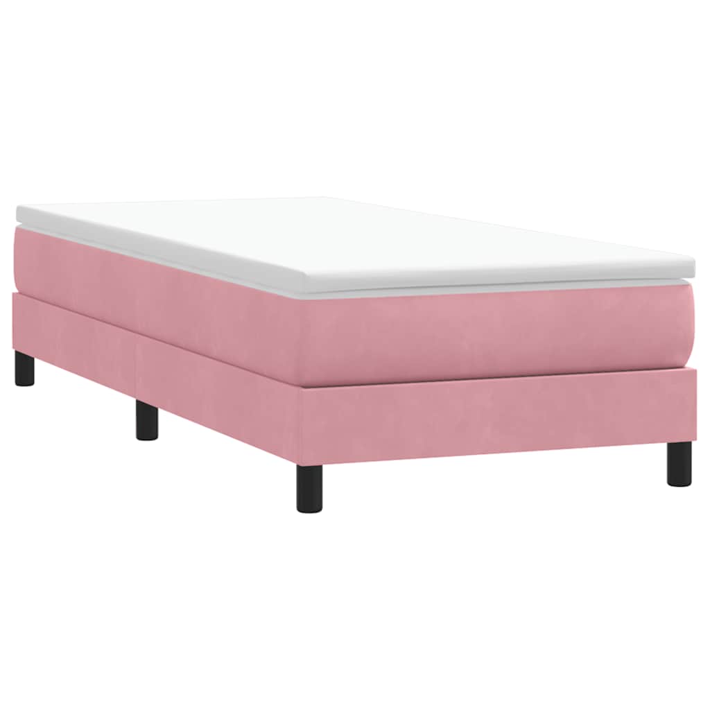 Sommier à lattes de lit sans matelas rose 100x220 cm velours - XIOS