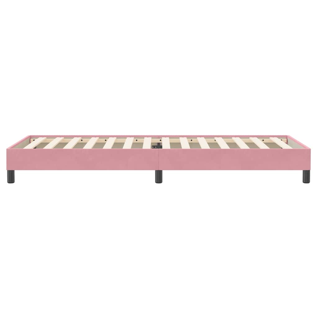 Sommier à lattes de lit sans matelas rose 100x220 cm velours - XIOS