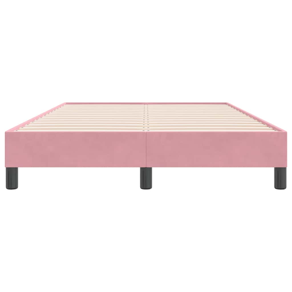 Sommier à lattes de lit sans matelas rose 120x220 cm velours - XIOS