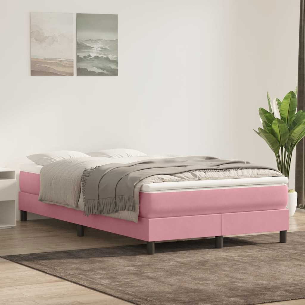 Sommier à lattes de lit sans matelas rose 120x220 cm velours - XIOS