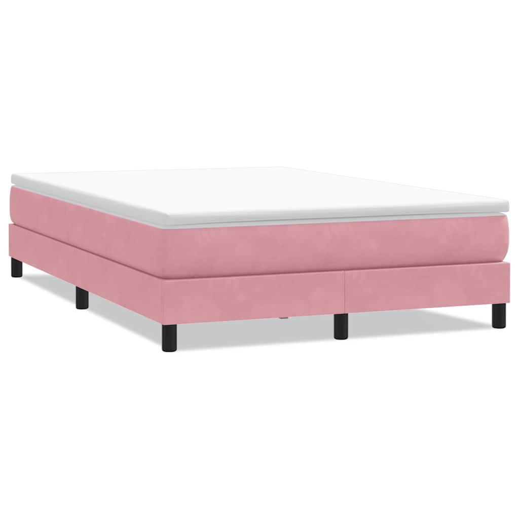 Sommier à lattes de lit sans matelas rose 160x220 cm velours - XIOS