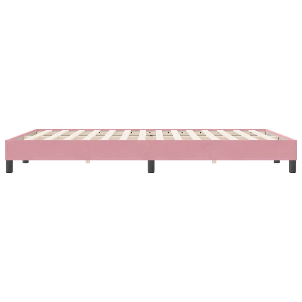 Sommier à lattes de lit sans matelas rose 160x220 cm velours - XIOS