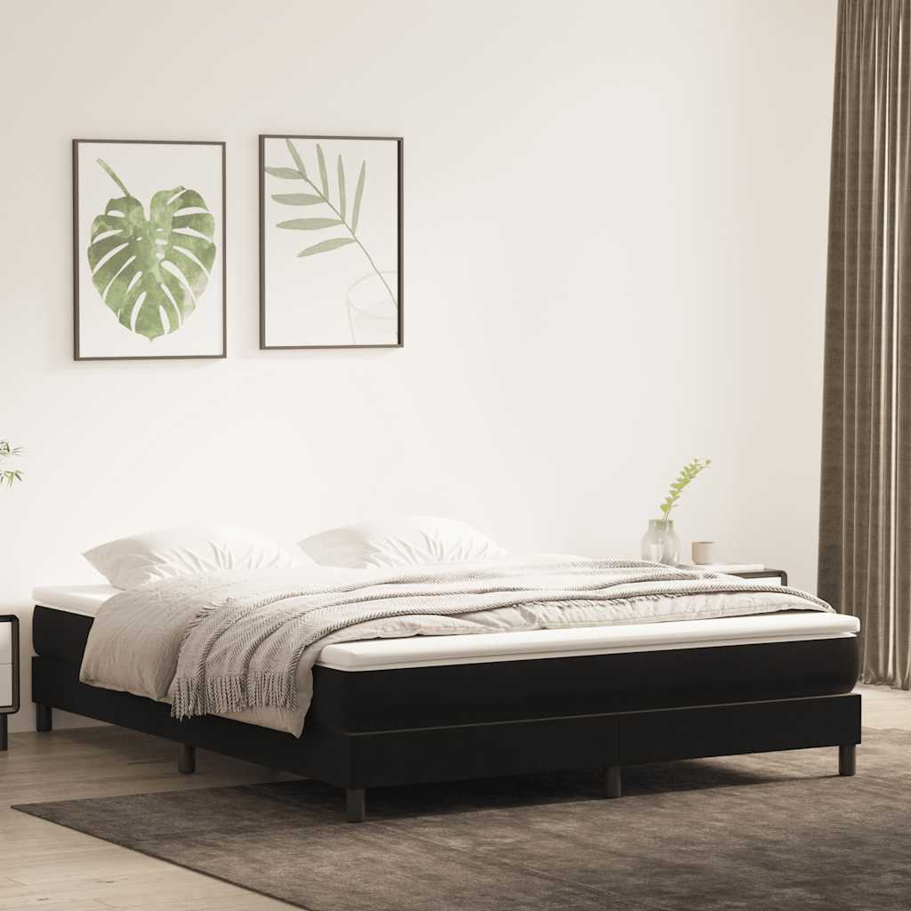 Sommier à lattes de lit sans matelas noir 180x220 cm velours - XIOS