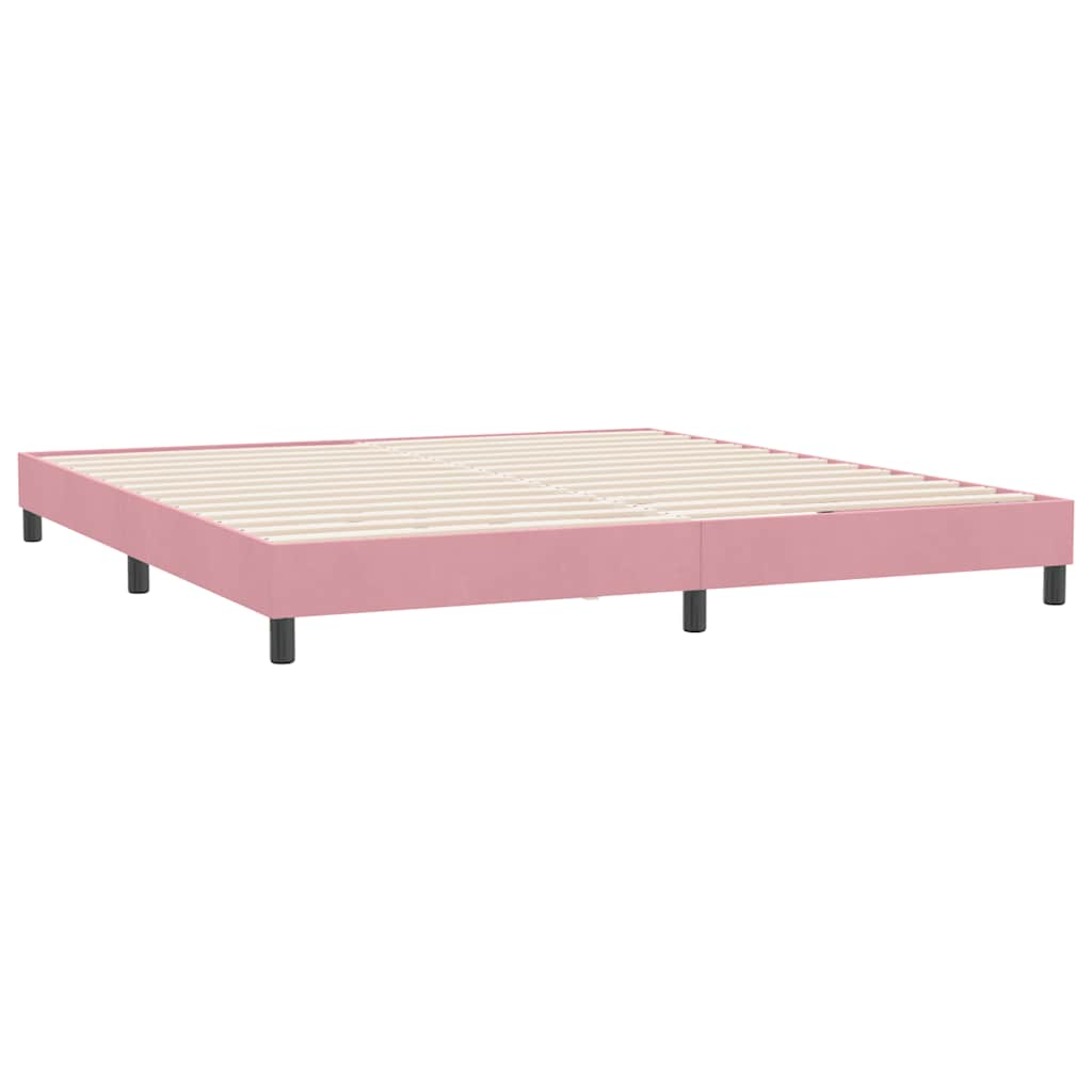 Sommier à lattes de lit sans matelas rose 180x220 cm velours - XIOS