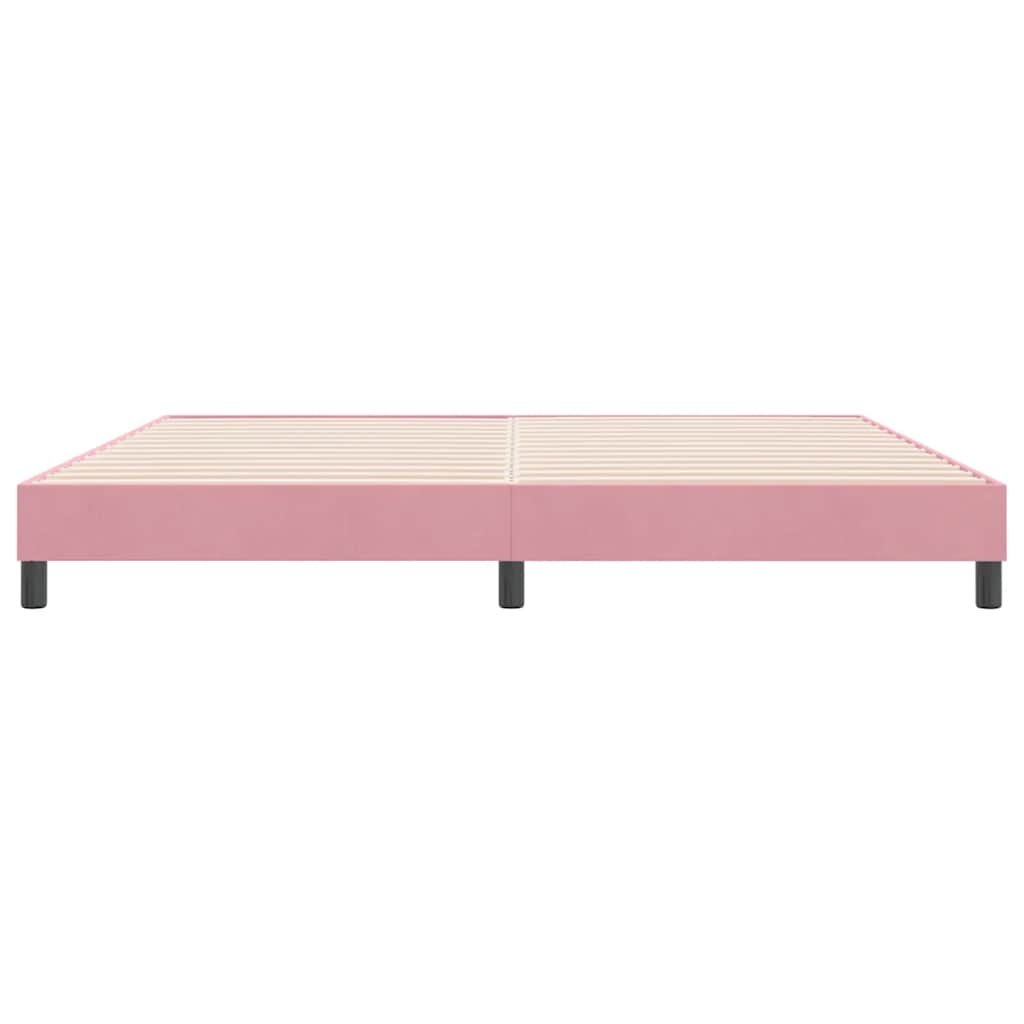 Sommier à lattes de lit sans matelas rose 180x220 cm velours - XIOS