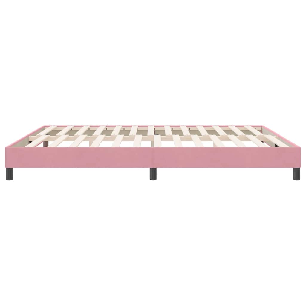 Sommier à lattes de lit sans matelas rose 180x220 cm velours - XIOS