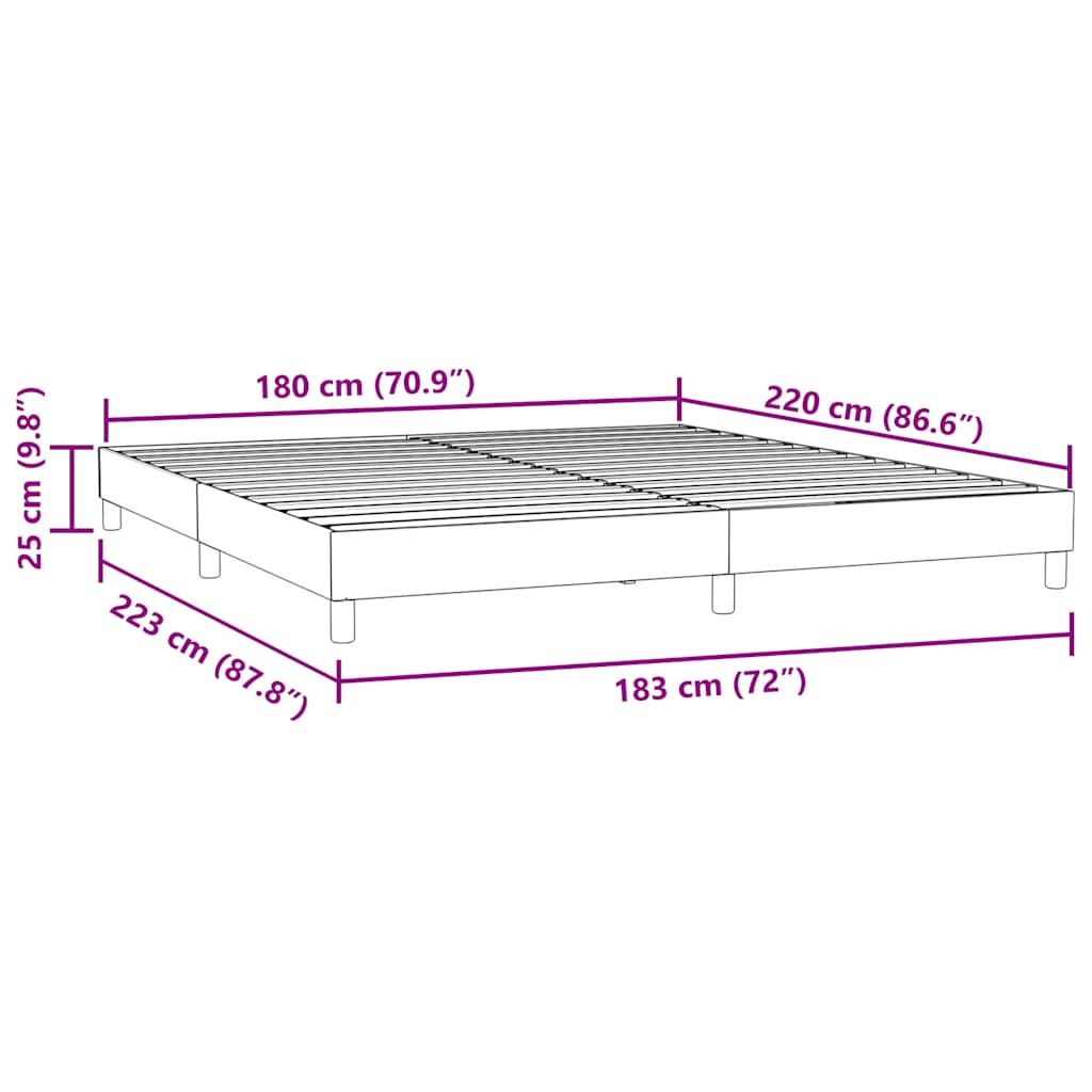 Sommier à lattes de lit sans matelas rose 180x220 cm velours - XIOS