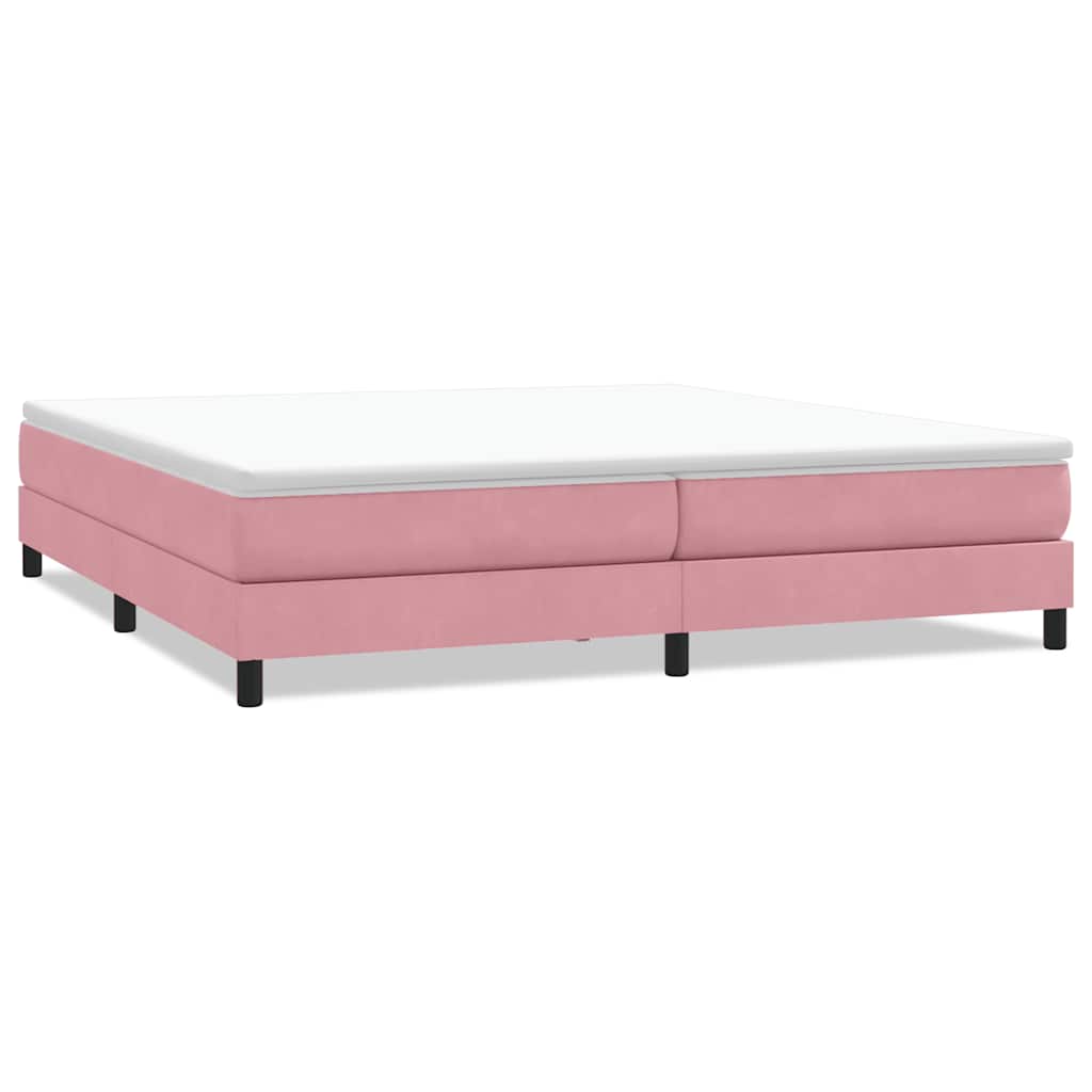 Sommier à lattes de lit sans matelas rose 200x220 cm velours - XIOS