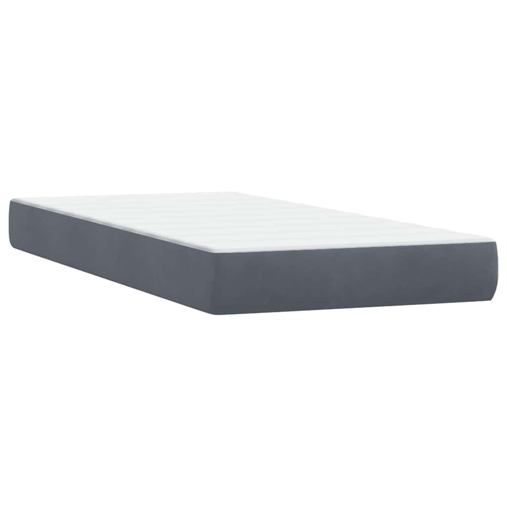 Sommier à lattes de lit et matelas gris foncé 80x210 cm velours - XIOS