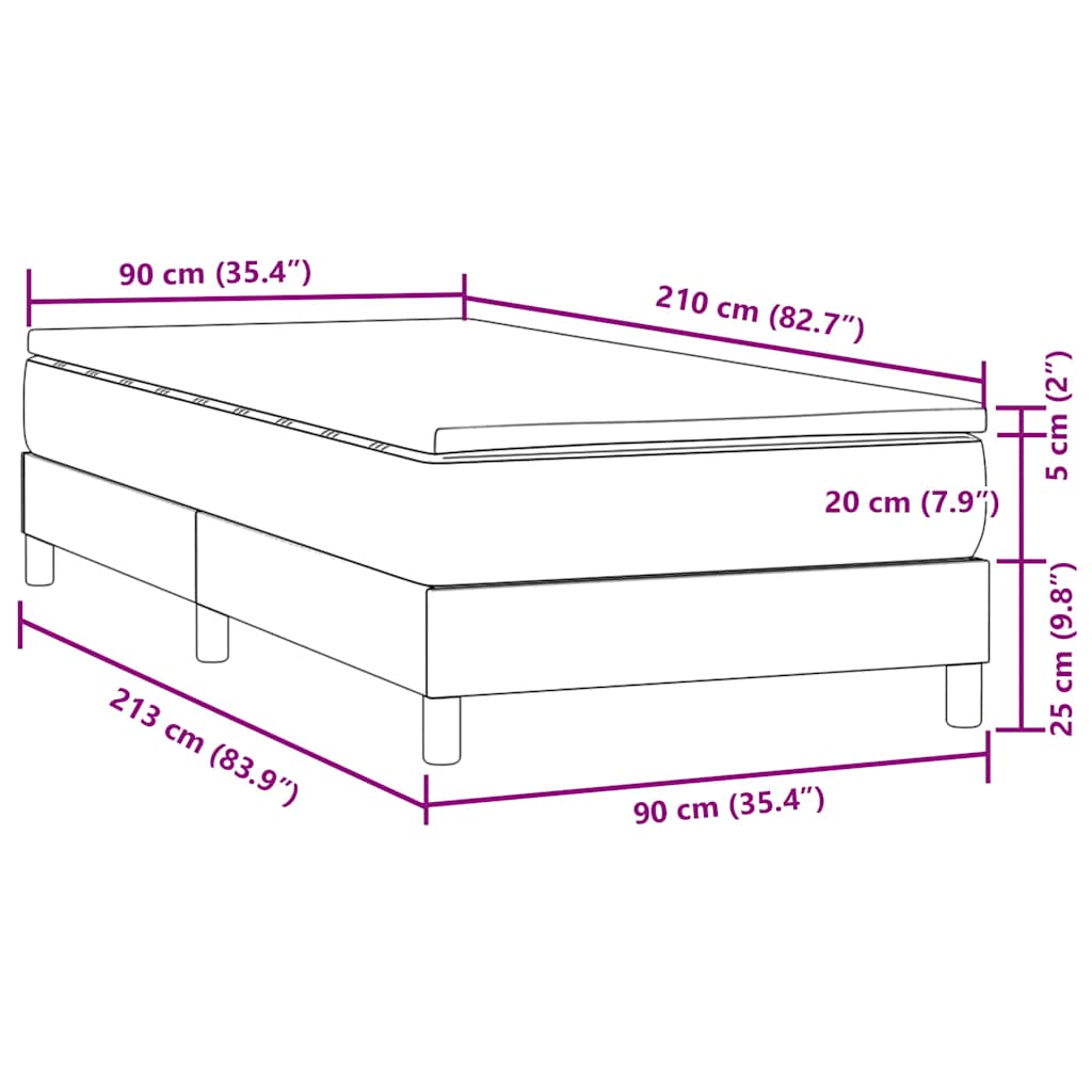 Sommier à lattes de lit avec matelas rose 90x210 cm velours - XIOS