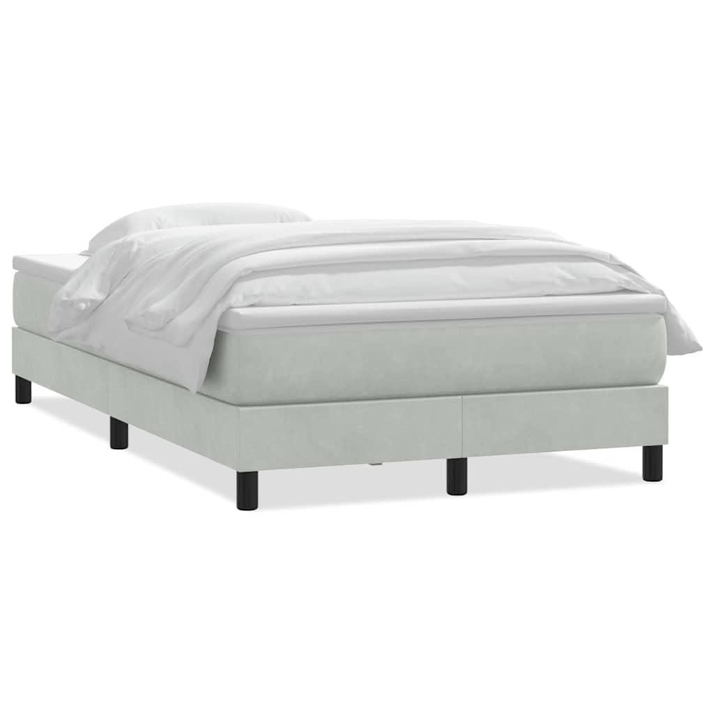 Sommier à lattes de lit et matelas gris clair 120x210cm velours - XIOS
