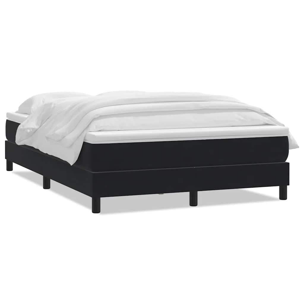 Sommier à lattes de lit avec matelas noir 140x210 cm velours - XIOS