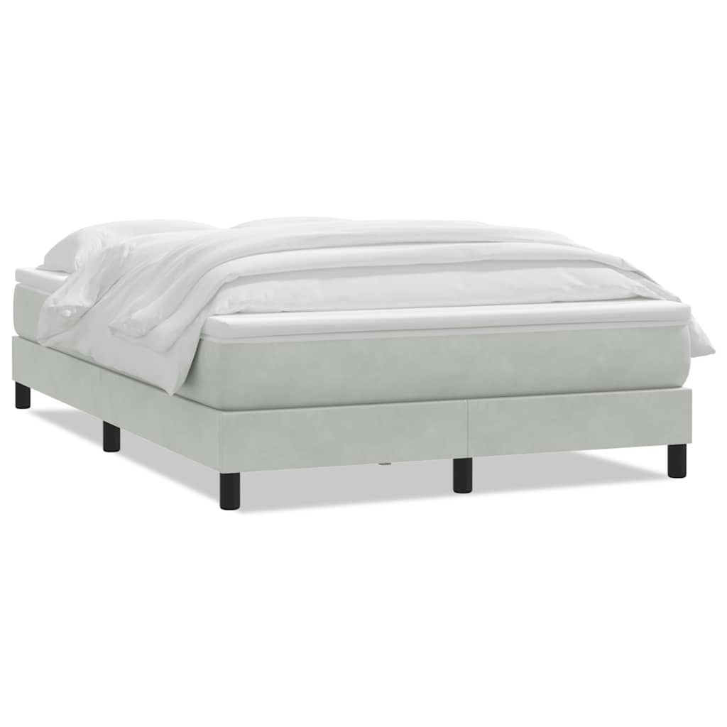 Sommier à lattes de lit et matelas gris clair 160x210cm velours - XIOS