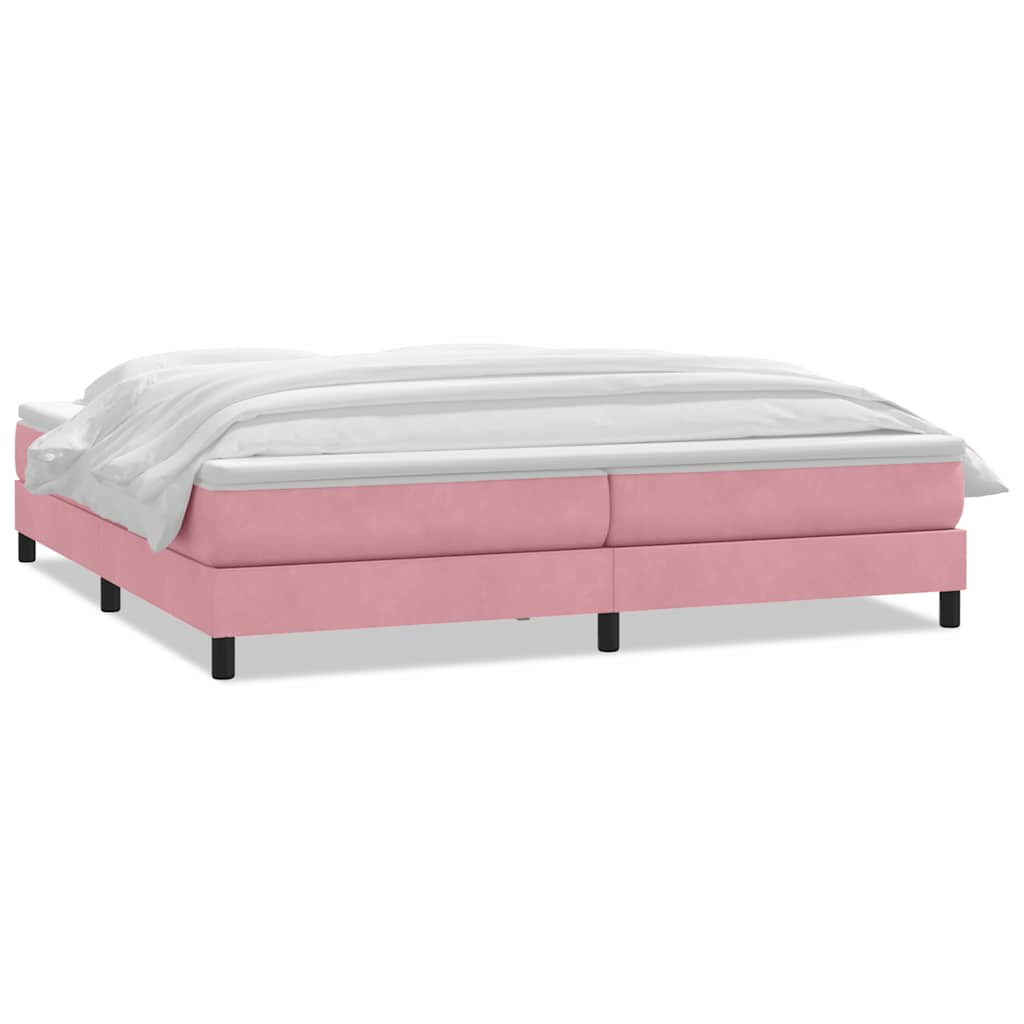 Sommier à lattes de lit avec matelas rose 180x210 cm velours - XIOS