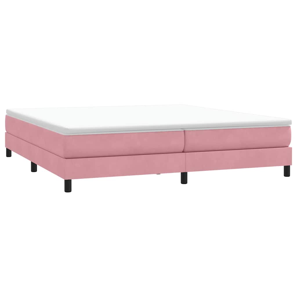 Sommier à lattes de lit avec matelas rose 180x210 cm velours - XIOS
