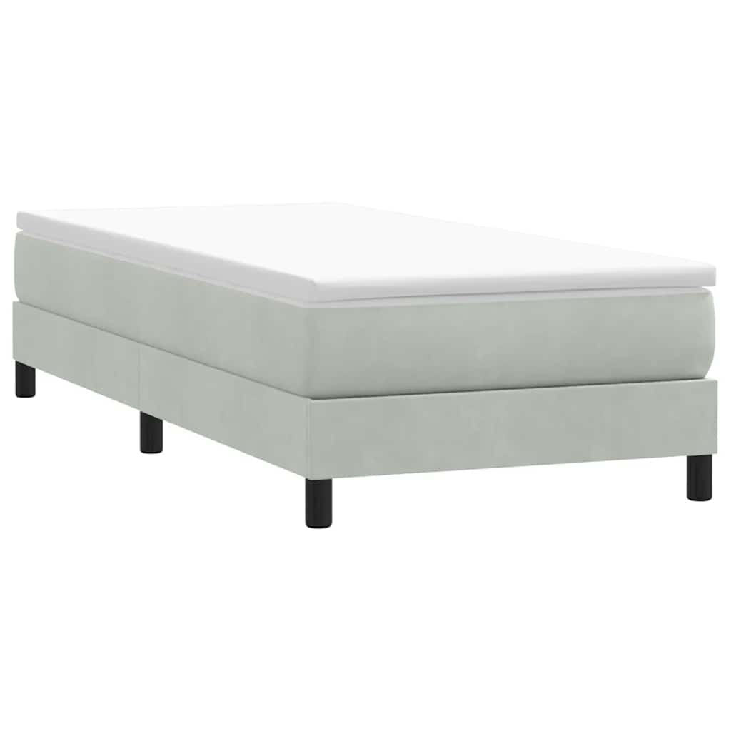 Sommier à lattes de lit et matelas gris clair 80x220 cm velours - XIOS