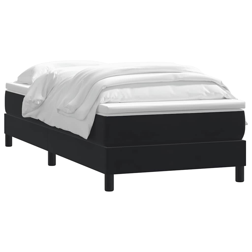 Sommier à lattes de lit avec matelas noir 80x220 cm velours - XIOS