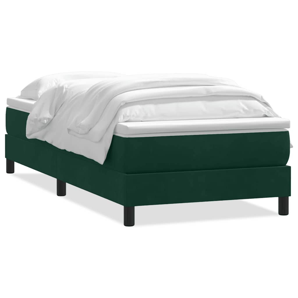 Sommier à lattes de lit et matelas vert foncé 80x220 cm velours - XIOS