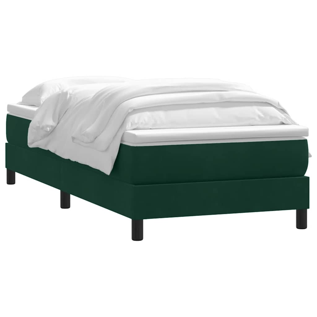 Sommier à lattes de lit et matelas vert foncé 80x220 cm velours - XIOS