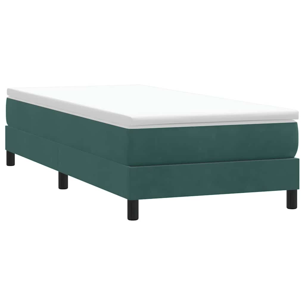 Sommier à lattes de lit et matelas vert foncé 80x220 cm velours - XIOS