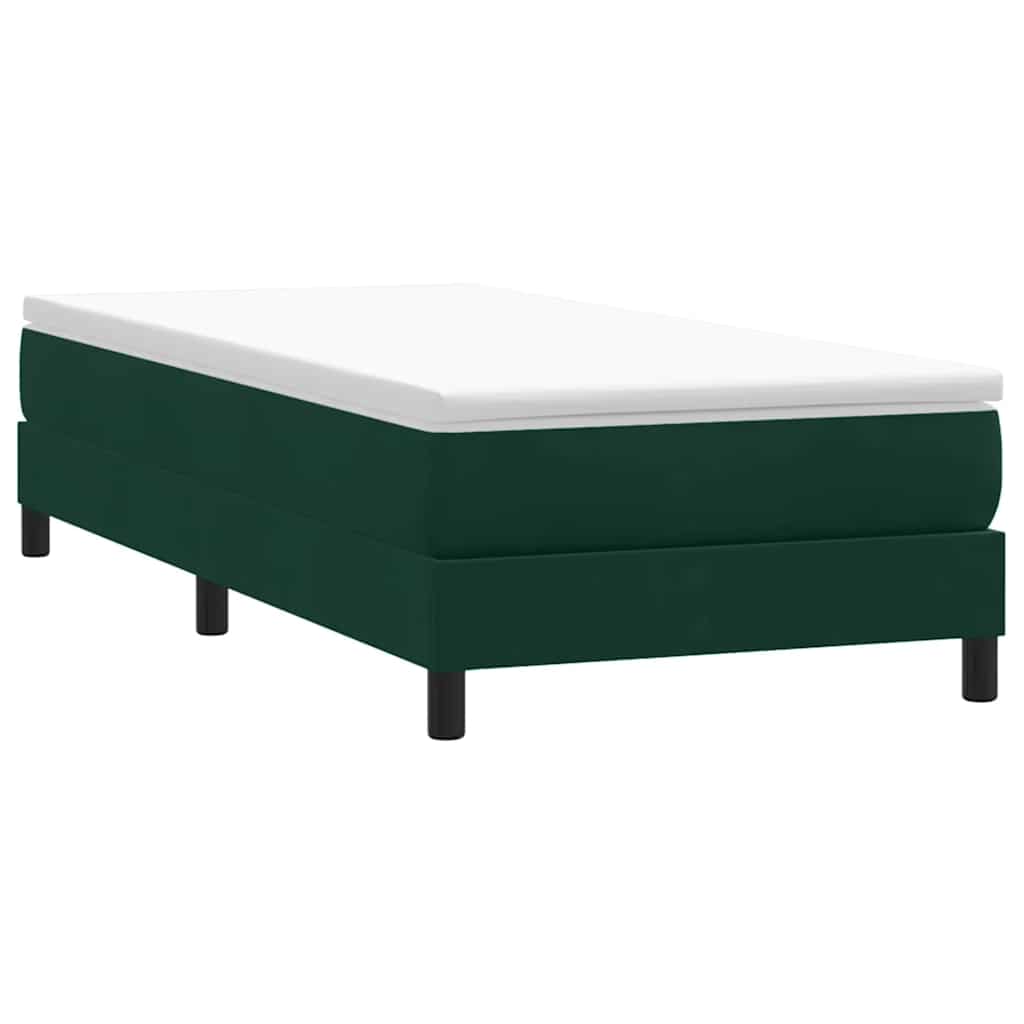 Sommier à lattes de lit et matelas vert foncé 80x220 cm velours - XIOS