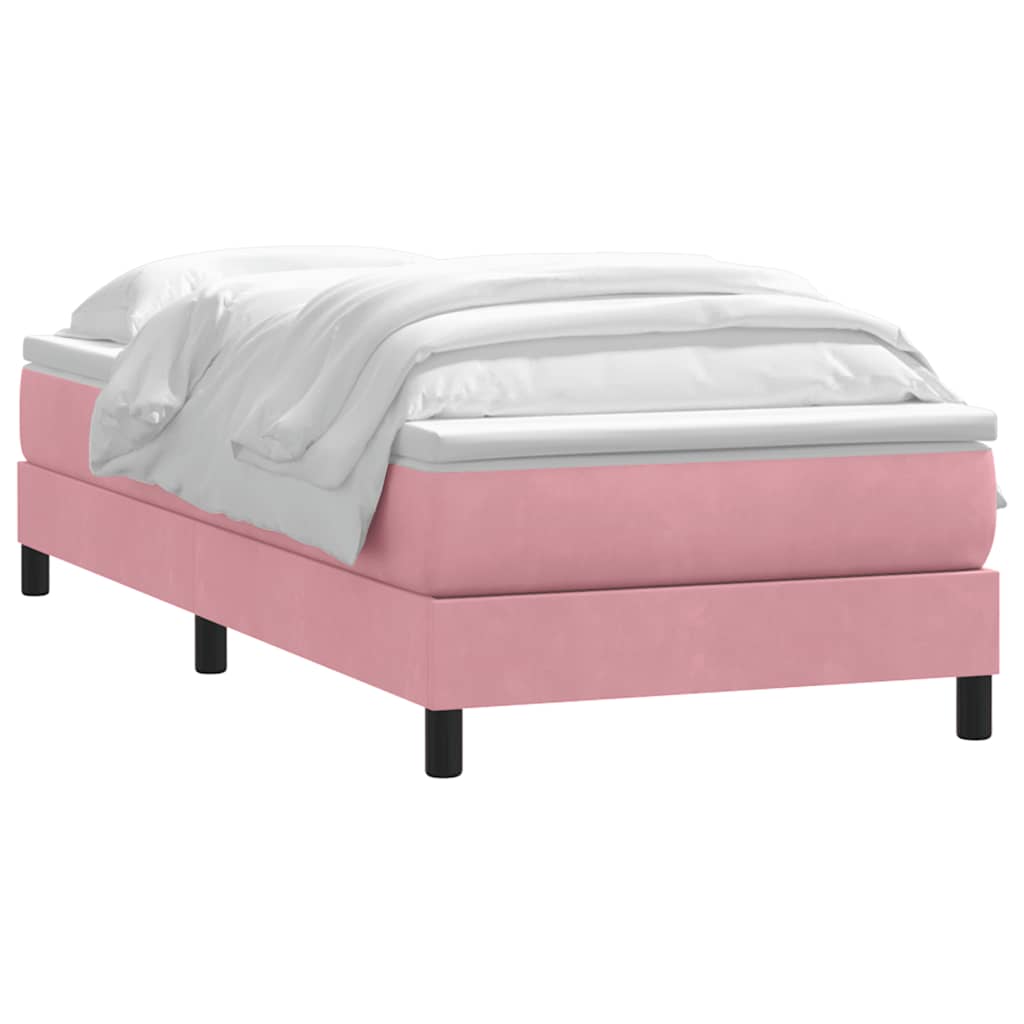 Sommier à lattes de lit avec matelas rose 80x220 cm velours - XIOS