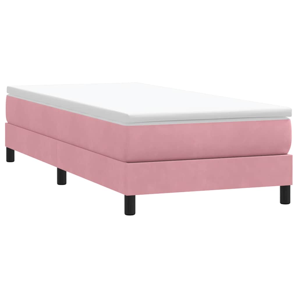 Sommier à lattes de lit avec matelas rose 80x220 cm velours - XIOS