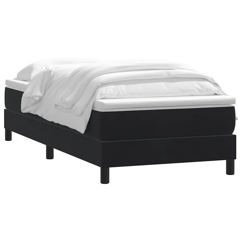 Sommier à lattes de lit avec matelas noir 100x220 cm velours - XIOS