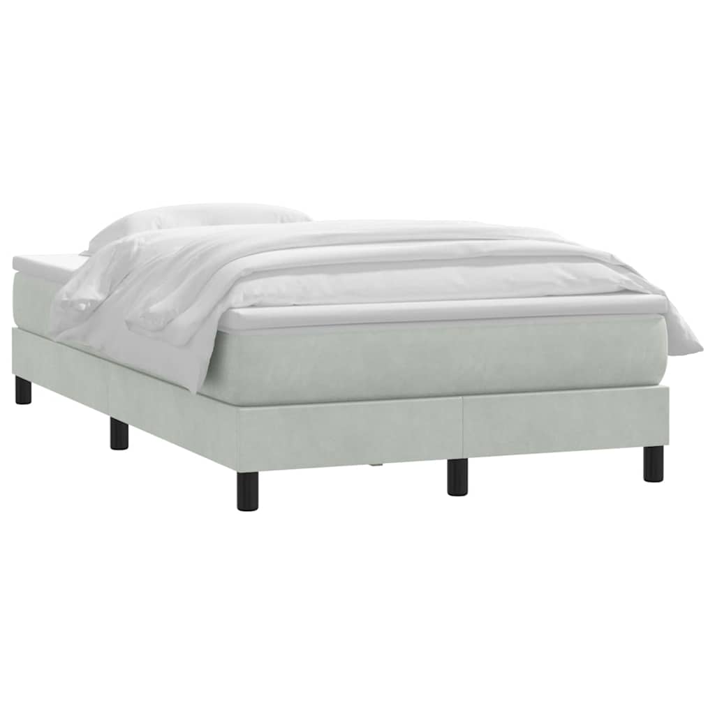 Sommier à lattes de lit et matelas gris clair 120x220cm velours - XIOS