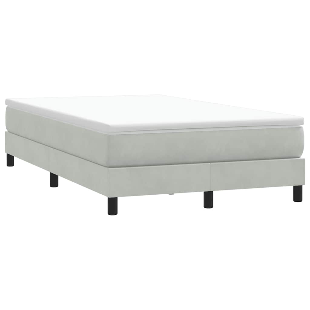 Sommier à lattes de lit et matelas gris clair 120x220cm velours - XIOS