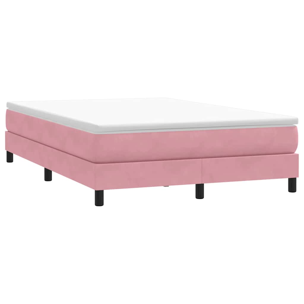 Sommier à lattes de lit avec matelas rose 160x220 cm velours - XIOS