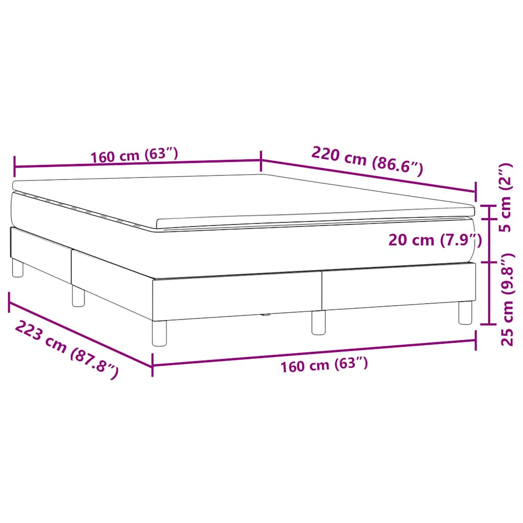 Sommier à lattes de lit avec matelas rose 160x220 cm velours - XIOS