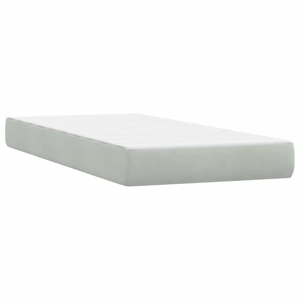 Sommier à lattes de lit et matelas gris clair 80x210 cm velours - XIOS