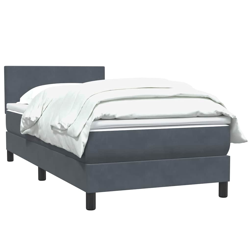 Sommier à lattes de lit et matelas gris foncé 80x210 cm velours - XIOS