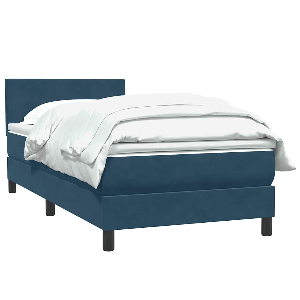 Sommier à lattes de lit et matelas bleu foncé 80x210 cm velours - XIOS