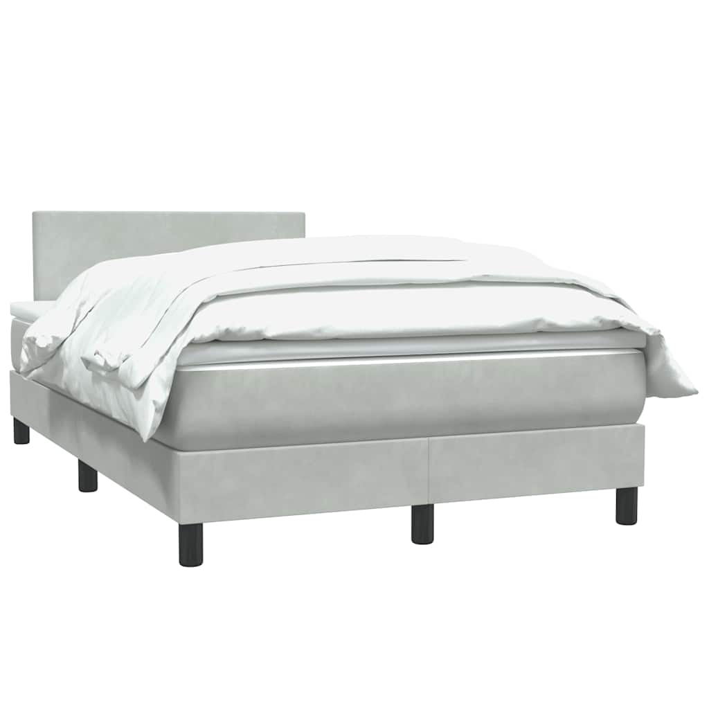 Sommier à lattes de lit et matelas gris clair 120x210cm velours - XIOS
