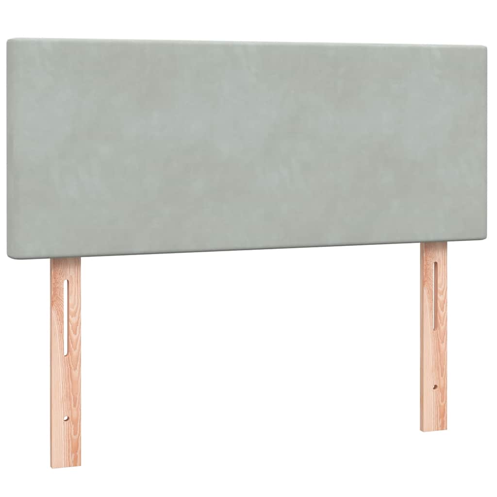 Sommier à lattes de lit et matelas gris clair 120x210cm velours - XIOS