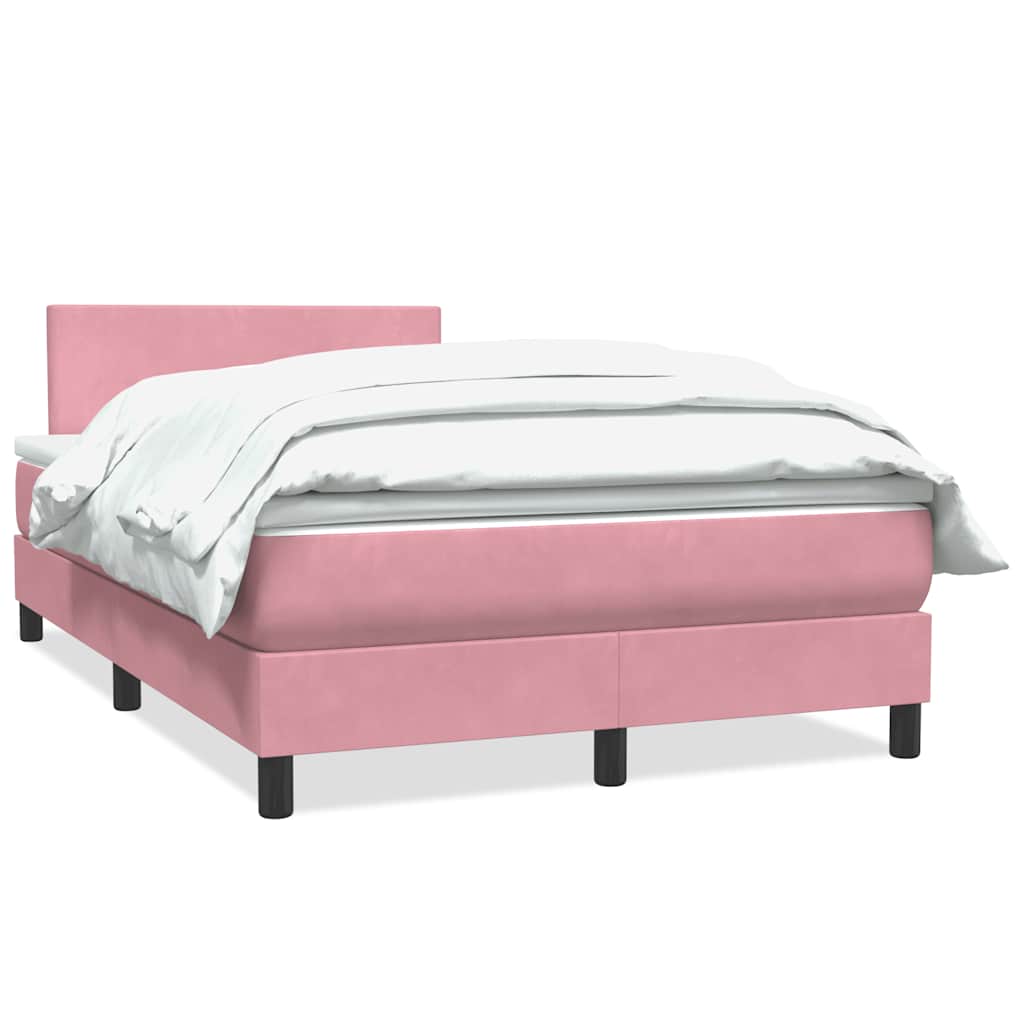 Sommier à lattes de lit avec matelas rose 120x210 cm velours - XIOS