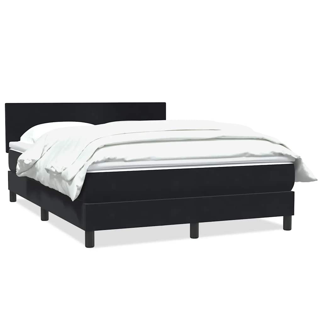Sommier à lattes de lit avec matelas noir 140x210 cm velours - XIOS