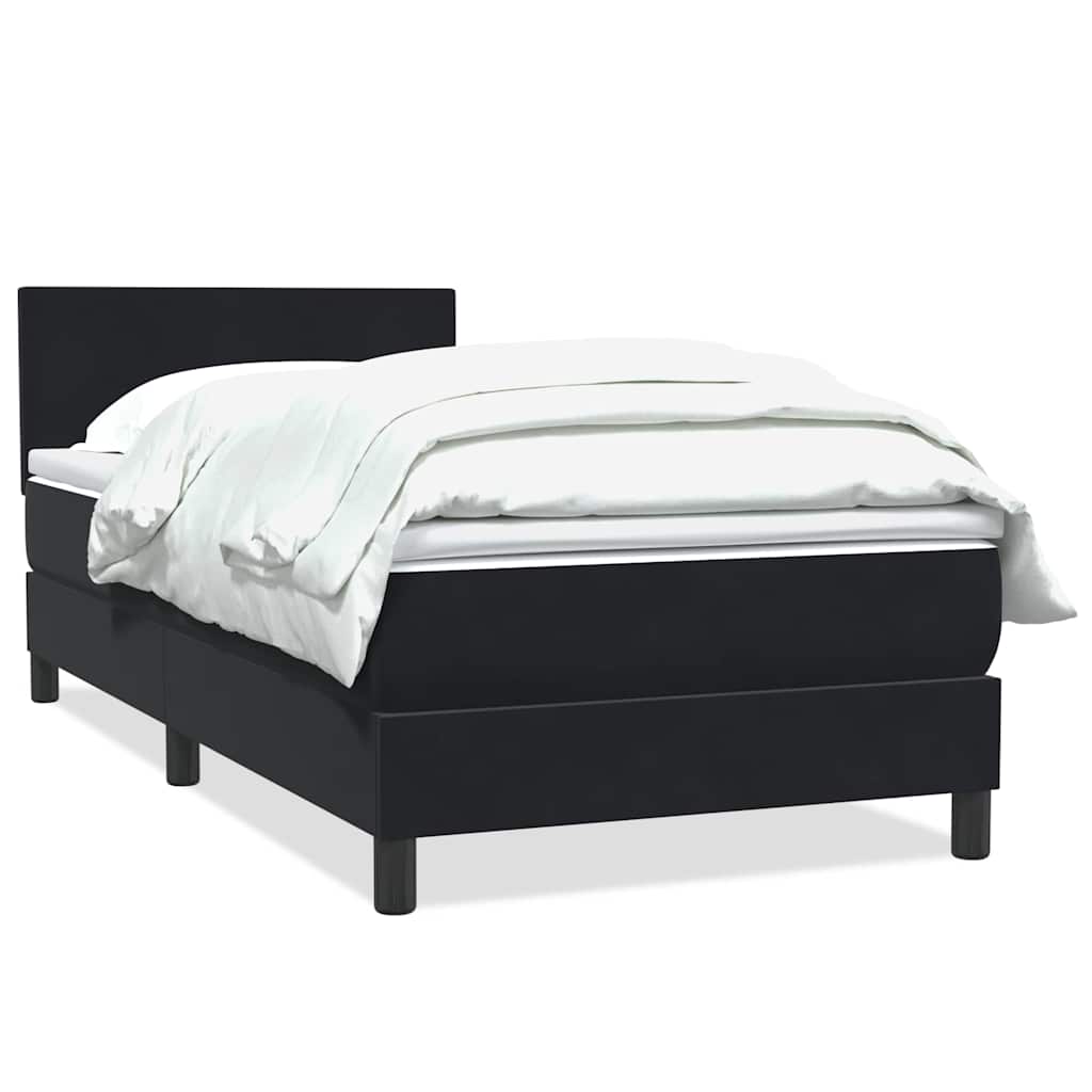 Sommier à lattes de lit avec matelas noir 80x220 cm velours - XIOS